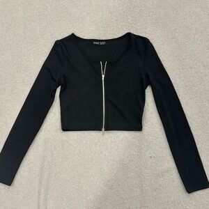 SHEIN - Black Zippered Top (size XS)